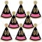 Big Dot of Happiness Chic 40th Birthday - Pink, Black and Gold - Mini Cone Birthday Party Hats - Small Little Party Hats - Set of 8